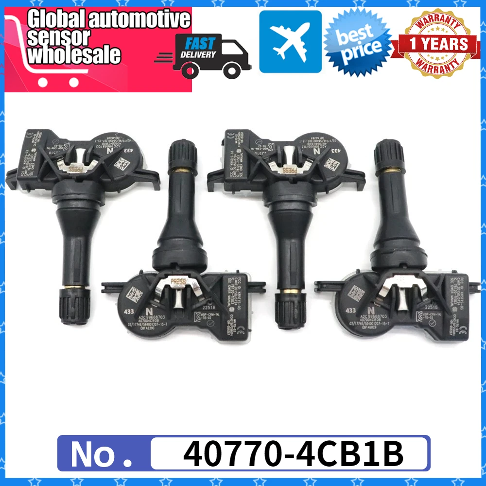 433Mhz 40770-4CB1B TPMS نظام مراقبة ضغط الإطارات الاستشعار لنيسان ليف روج سبورت 2016-2019 407704CB1B