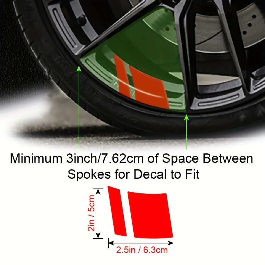 6PCS Multi-Color Reflective Wheel Rim Stickers Waterproof Vinyl Decals for Car Motorcycle Bike Wheel Decor