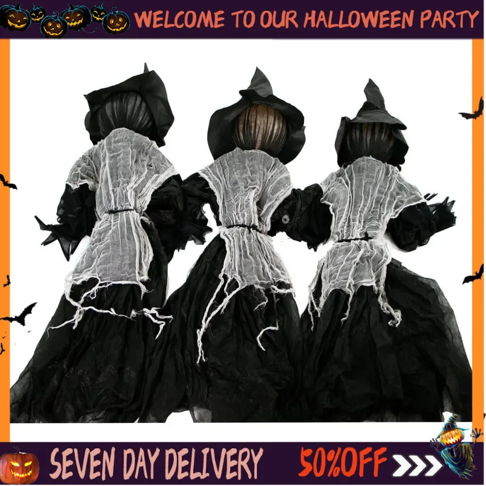 

Halloween Light-up Ghost Trio, Spooky Halloween Decoration for Standing or Hanging Display, Battery Operated Indoor or Outdoor