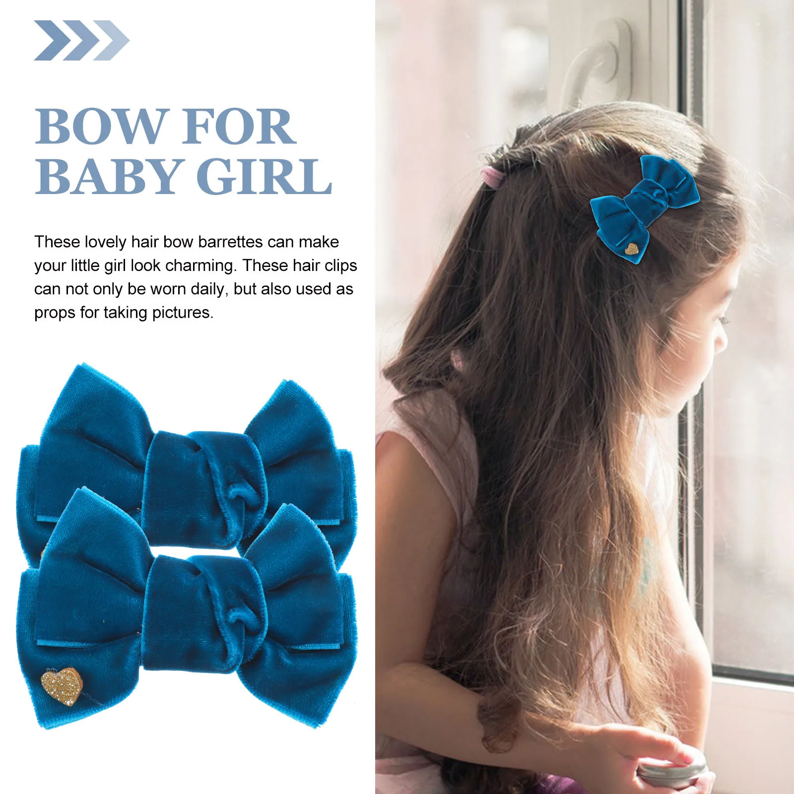 

2Pairs Bright Red Big Bow Hair Clips Baby Girls Toddler Hair Accessories Perfect Gift for Birthday Christmas Bow for Baby Girl