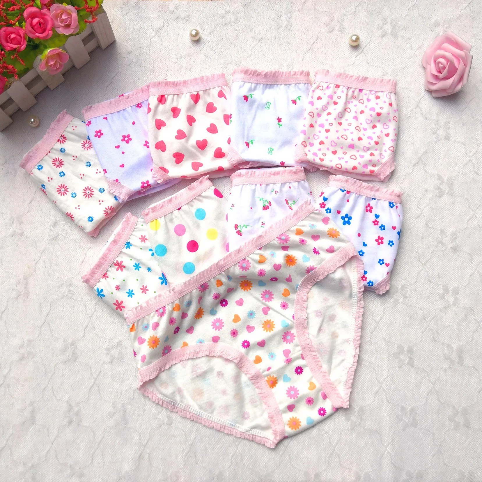 

5Pc/Lot Baby Girls Underwear Cotton Panties Kids Short Briefs Children Underpants 2-12Y