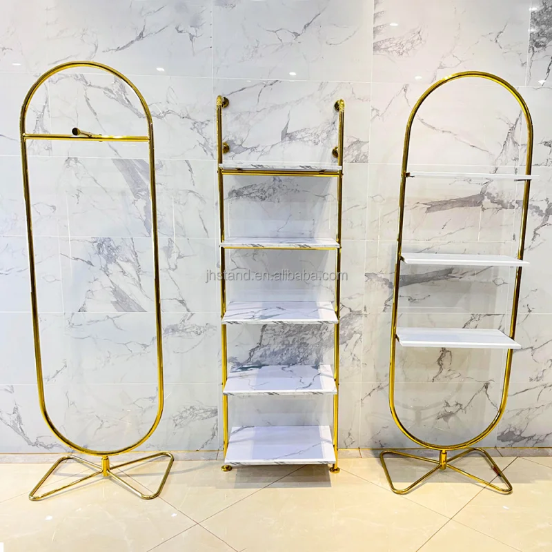 

Customized. OEM shop decoration high quality boutique multi layers sports shoes clothing store hat bag display stand shoes shop