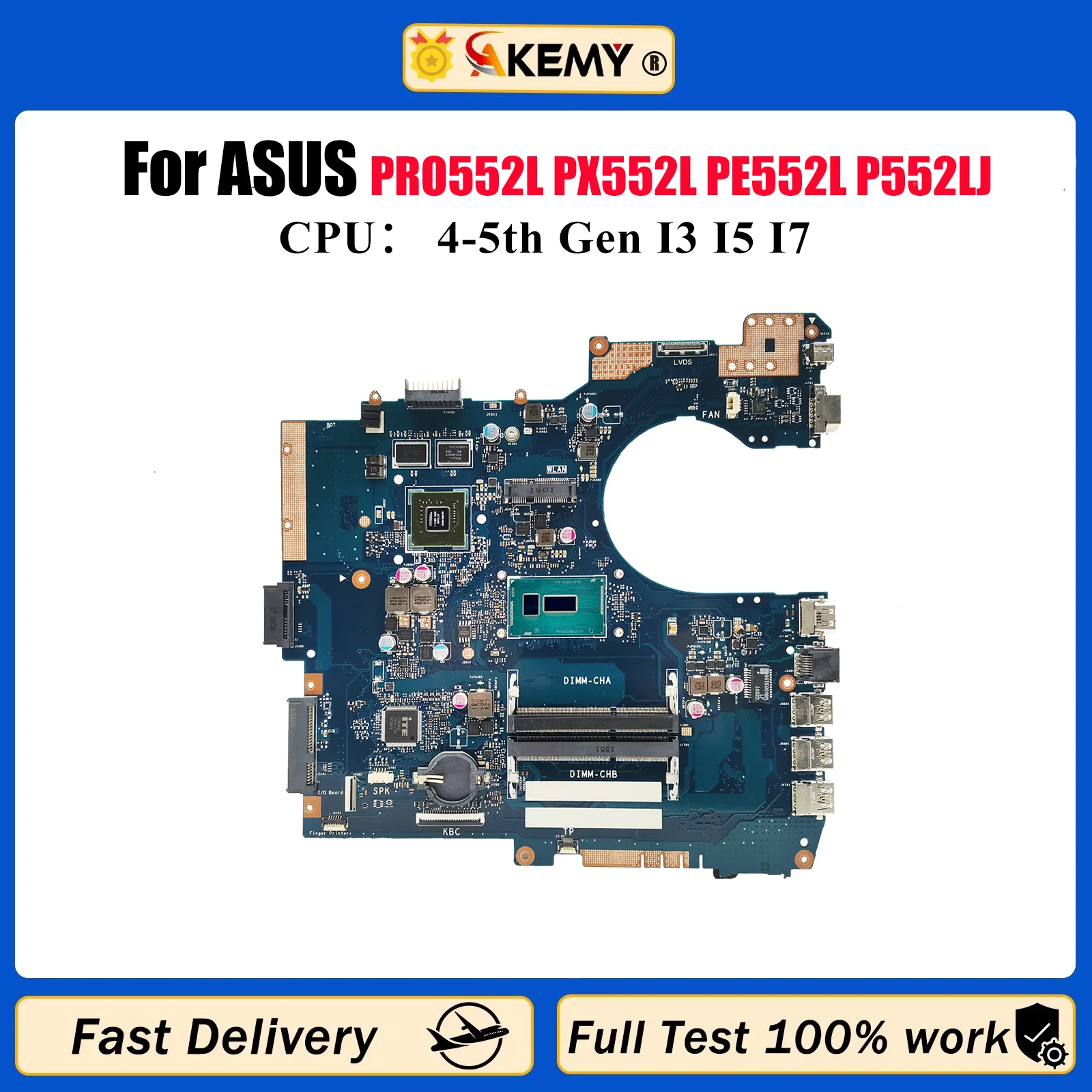 

P552LJ Материнская плата для ноутбука ASUS ProArt P552L PRO552L PX552L PE552L P552LJ Материнская плата для ноутбука с процессором I3 I5 I7 100% тест в порядке