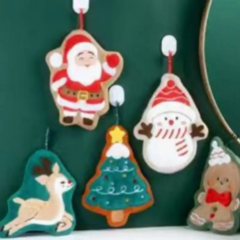 Coral Fleece Christmas Santa Claus Hand Towels Water Absorption Quick-drying Hand Towel Christmas Tree Bell Kitchen Bathroom