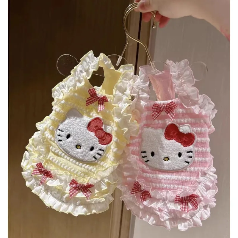 Hello Kitty peripheral cute lace bow princess skirt kitten summer thin vest anti-hair loss Maltese Teddy Pomeranian small dogs