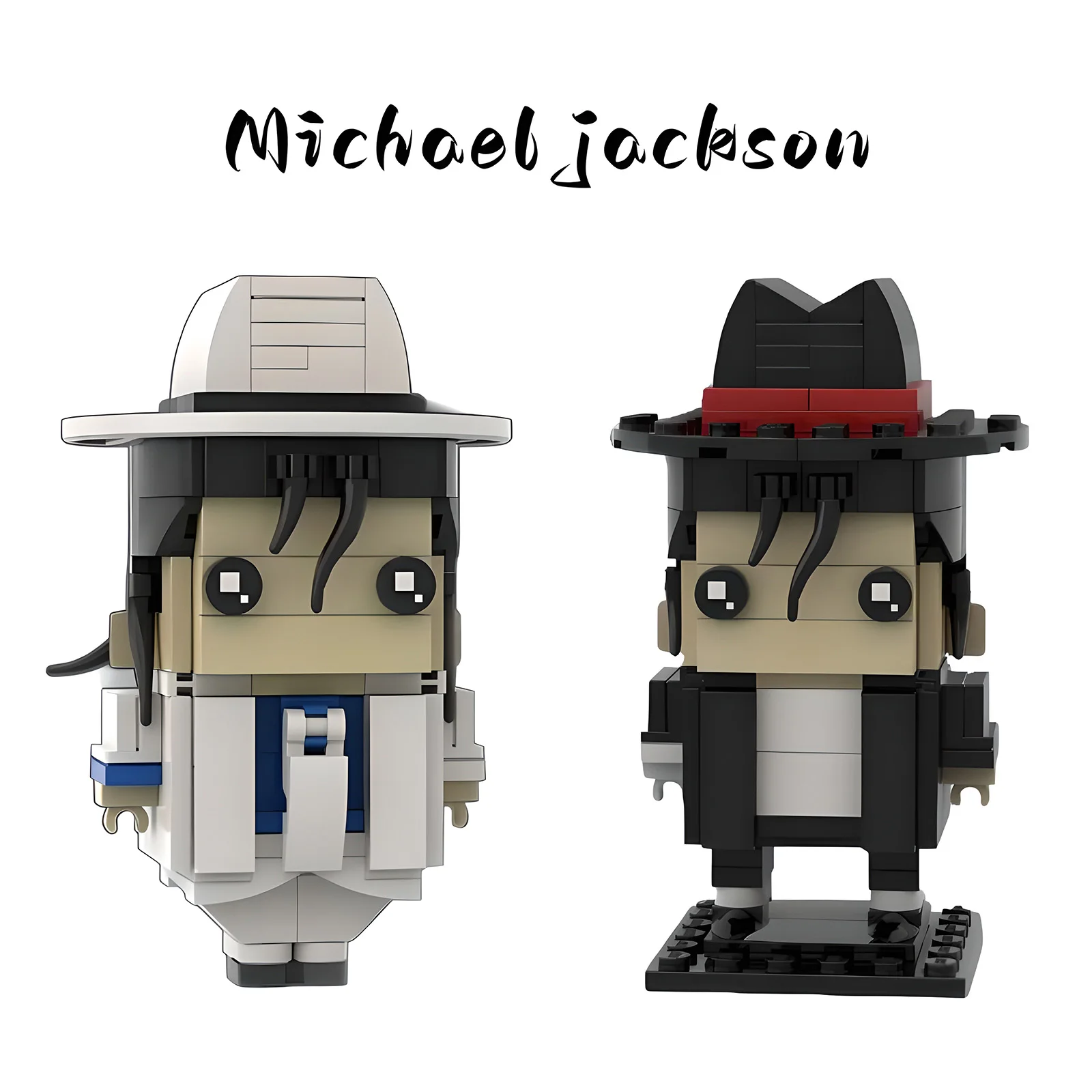 

MOC Mini Bricks Michael Jackson Blockhead DIY Model Kit - Black 148PCS/White 154PCS Collectible Adult Building Toys