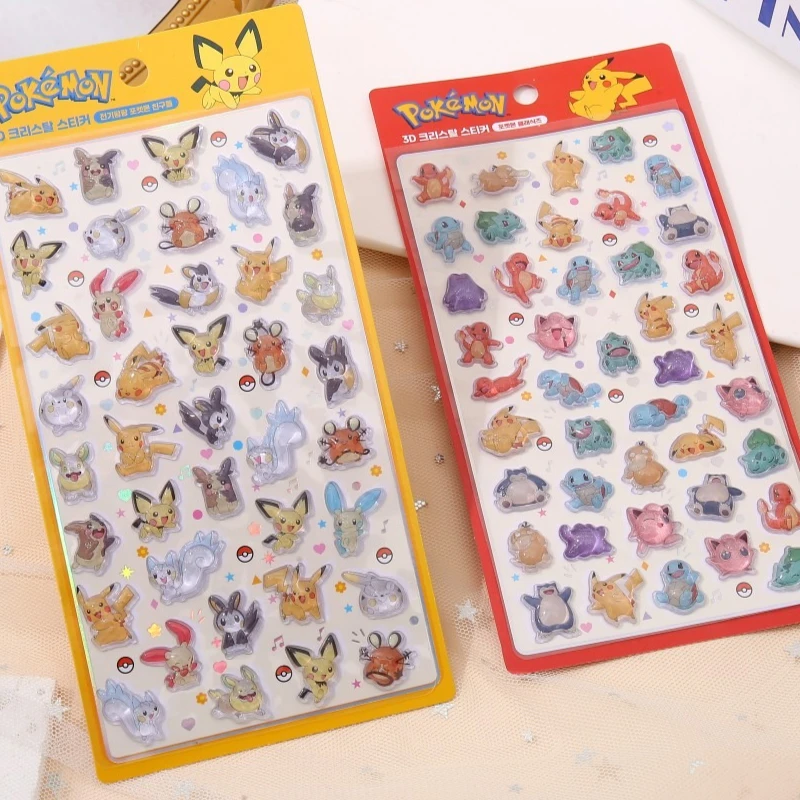 Memo Pad Sticky - 3D Pokemon Pikachu Kawaii Çıkartmalar Şeffaf