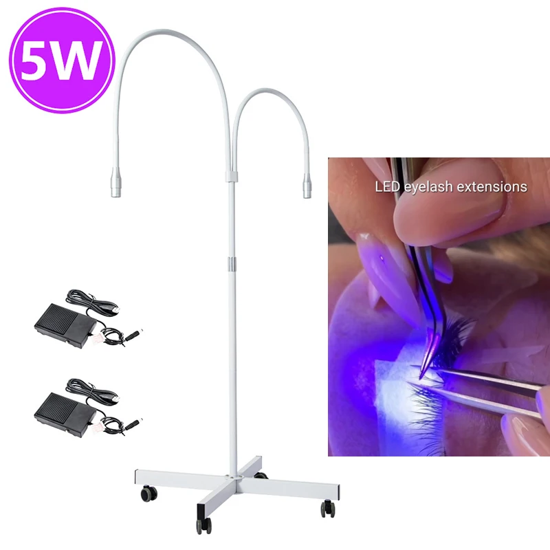 Upgrade double light eyelash extension tool LED UV glue curing ultraviolet lamp eyelash extension lamp 5W10W floor uv lamp 395nm