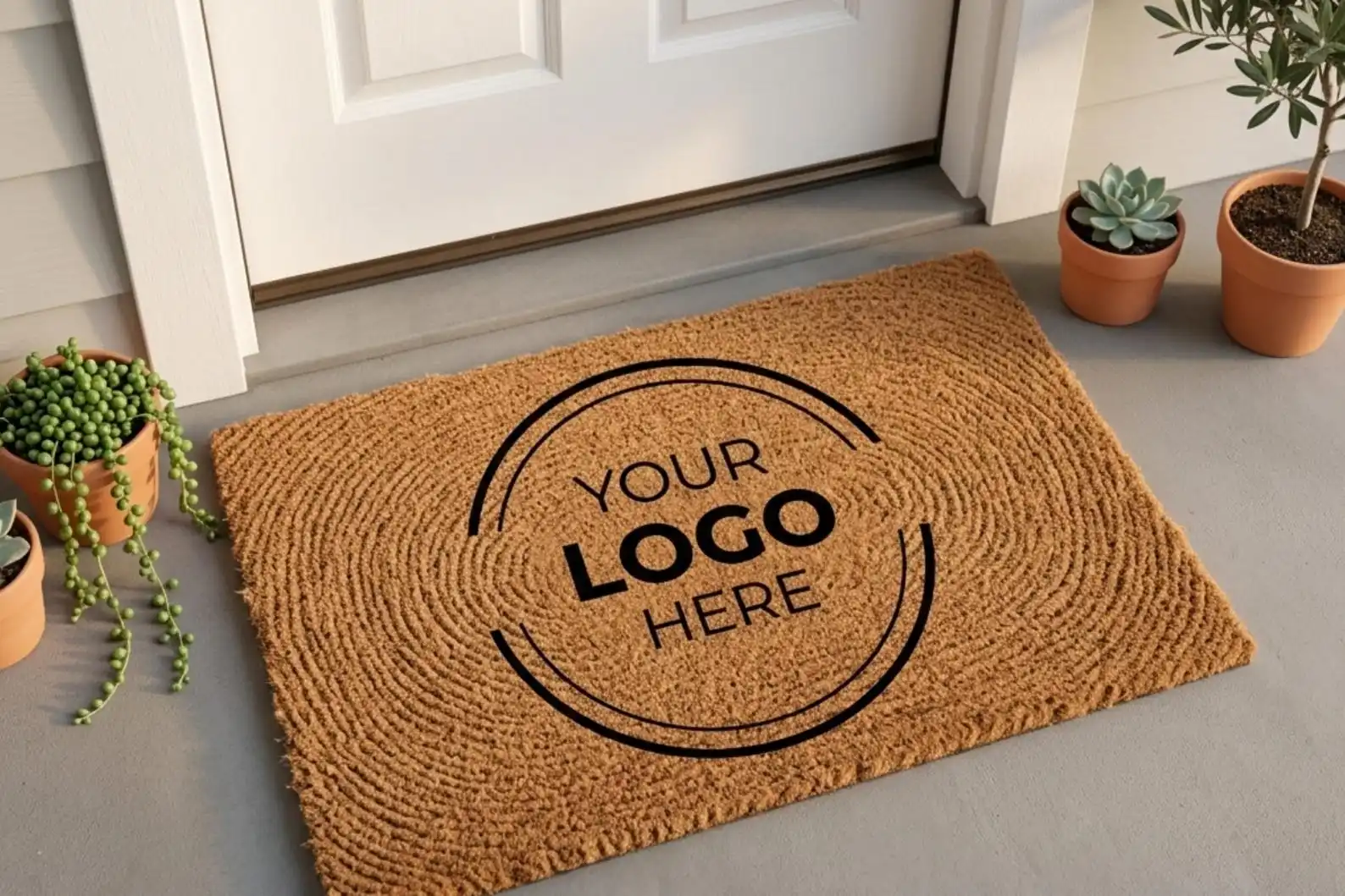 Business Brand Logo Design Welcome Doormat Personalized Company Business Branding Doormat Coir Anti-slip Absorbent Trendy Mat
