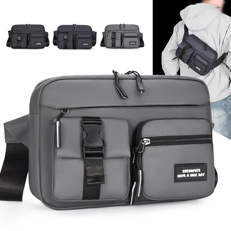 

Мужская нагрудная сумка для спорта на открытом воздухе, велосипедная поясная сумка, модная дорожная сумка с несколькими отделениями, большая вместительная мужская квадратная сумка через плечо