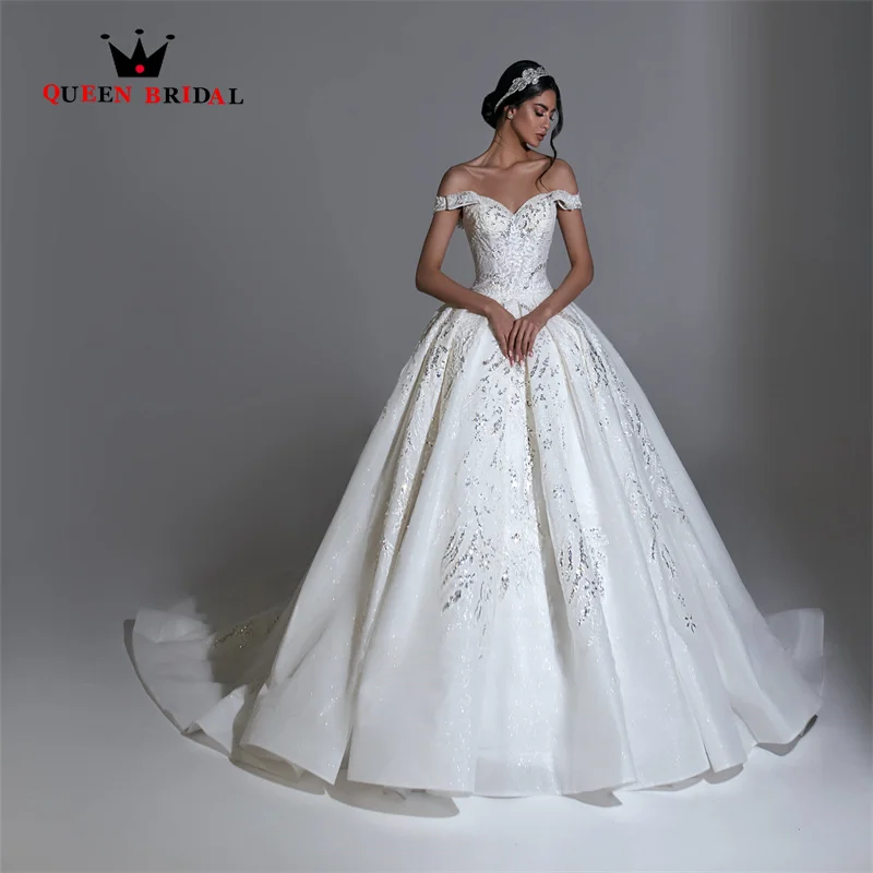 

Exquisite Sleeveless Lace Ball Gown Wedding Dresses Sweetheart Neck Back Lace Up Bridal Gown Robe De Mariée Custom PO02