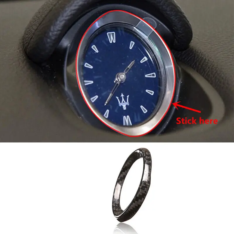 

Dry Carbon Fiber Dashboard Clock Ring Trim Cover for Maserati Ghibli 2014-2019