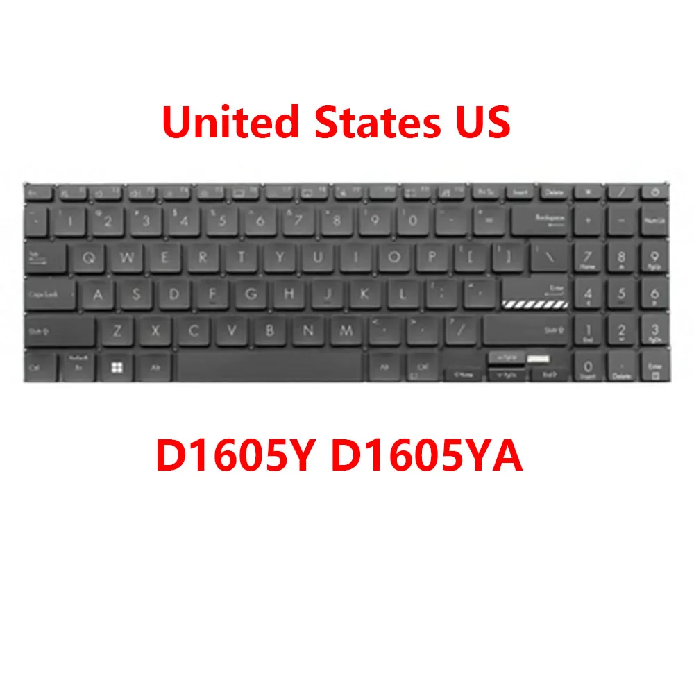 

Keyboard For ASUS VivoBook 16 D1605Y D1605YA Without Frame Black United States US With Backlit