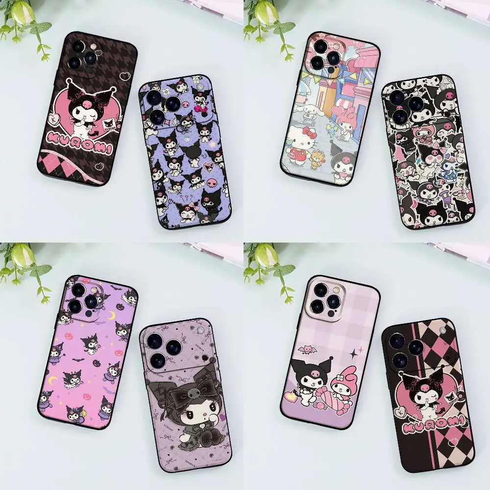 K-Kuromi Handyhülle Schwarze Schale für iPhone 17/16/15/13/14 Pro Max/ 11Plus/X/Xr/Xs Max/12mini Kompatible Modelle
