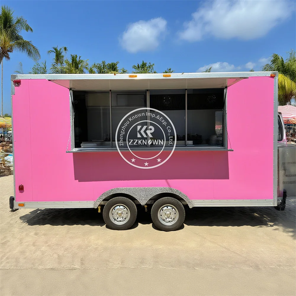 

Custom Mobile Ice Cream Cart Fast Food Trailer Cart Fully Equipped Mobile Restaurant Food Truck Trailer With Full Kitchen