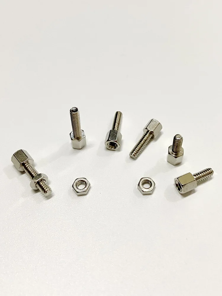 Thread Model 4-40 Diameter 2.75mm Serial Data Cable Socket Fixing Screw Stud Nut Standoffs Copper Iron Nickel Plated Material