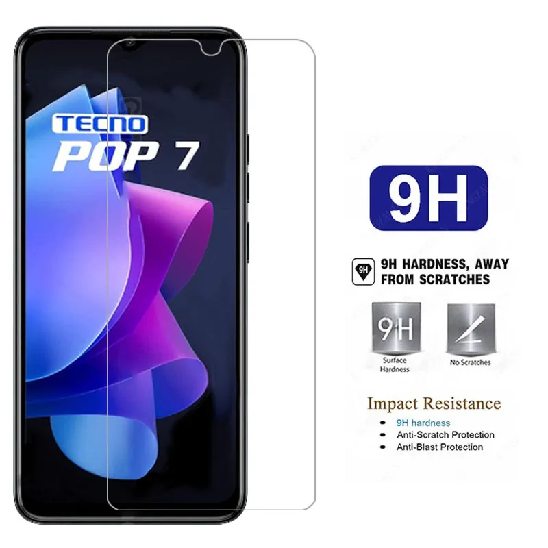 Temperované sklo pro tecno pop 7 pro telefon pouzdro na techno pop7 7pro pop7pro zpět zakrýt 360 ochranný coque brašna tehno texno tecn