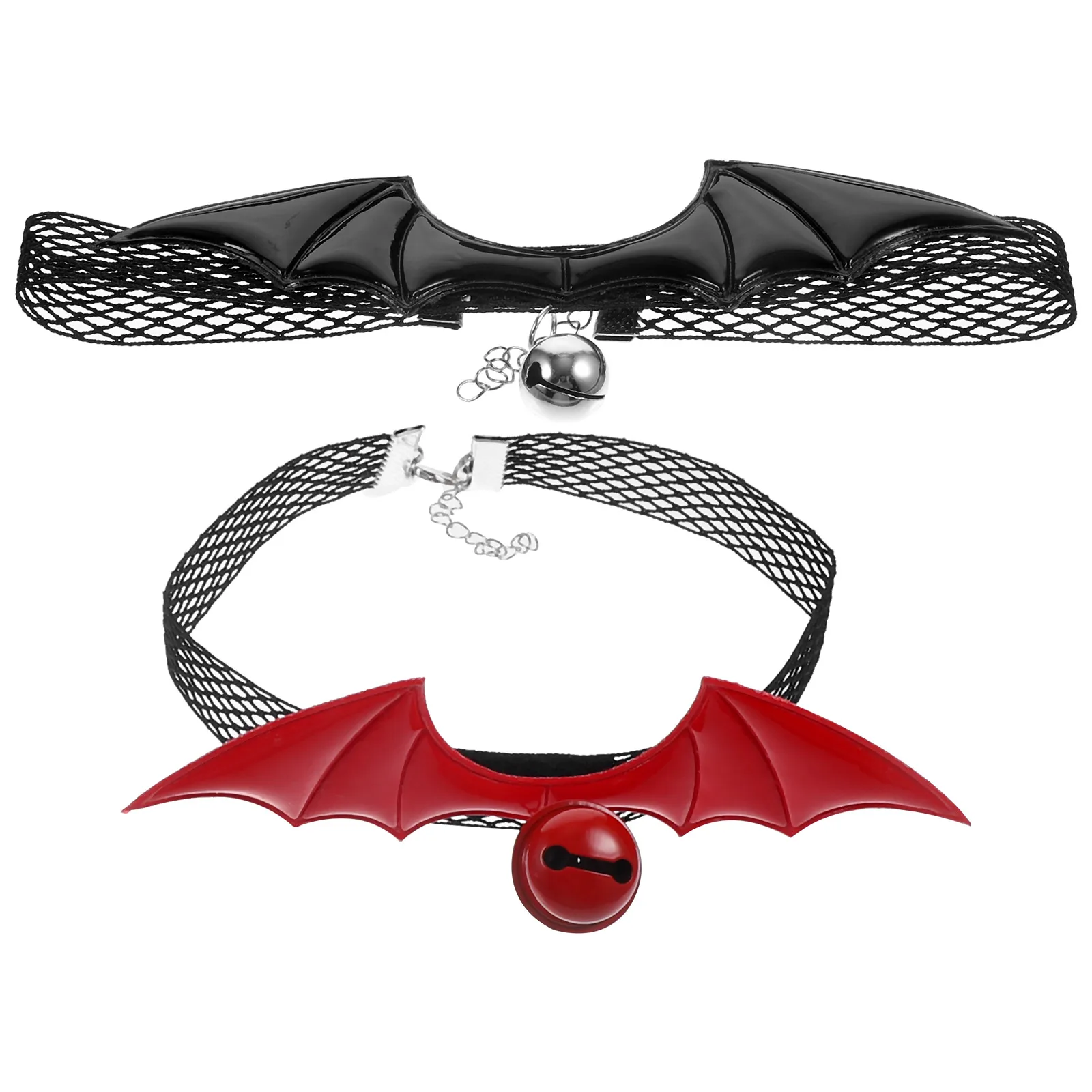 

2pcs Cat Collar Bell Lightweight Metal Fabric Halloween Kitten Choker Cute Pet Neckband Washable Non-Fading for Girls