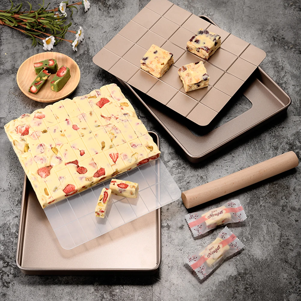 

1 Set Nougat Mold Baking Tray Shaping Tool With Grating Board Heat Resistant Easy Clean Portable Dessert Making Kit For