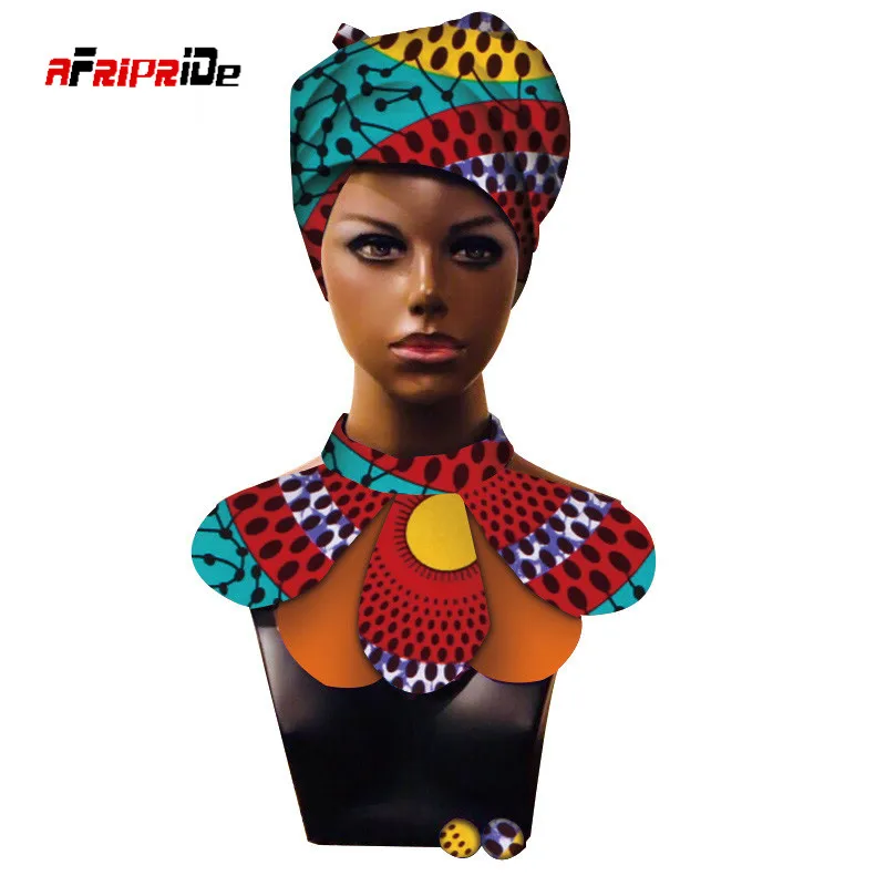 African Print Ankara Headwrap African Ankara Fabric Head Scarf, Necklace and Head Scarf 2 Piece SP021