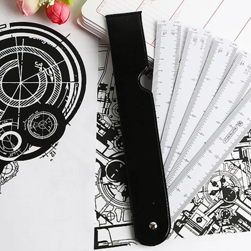 Portable Fan‑Shaped Ruler Measuring Tools for Art Draw Clothing Interior Design