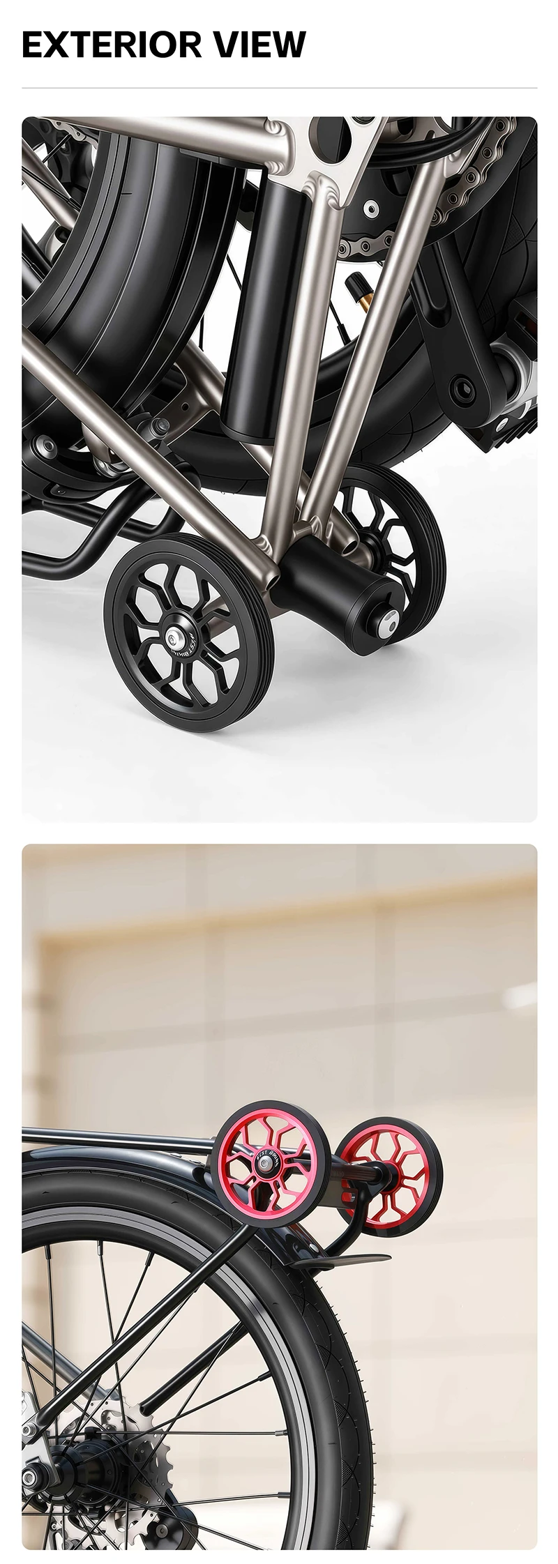 WEST BIKING CNC-Aluminium-Easy-Räder für Brompton-Faltrad-Rollen, abgedichtete Lager, tragbarer Gepäckwagen, Fahrradzubehör – Detail 13