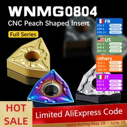 10pcs WNMG080404 WNMG080408 Carbide Insert for MWLNR External Turning Tool WNMG R-S/L-S Blade Stainless Steel Cutter CNC Lathe