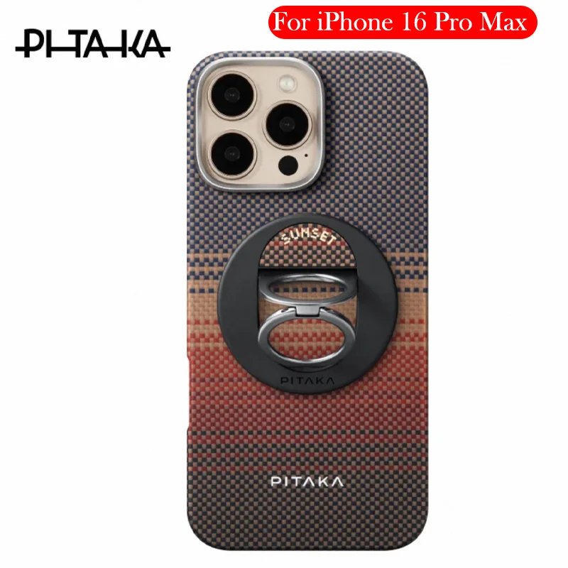 

PITAKA Case For iPhone 16 Pro Max Kevlar Carbon Fiber Wireless Charging Back Cover Shell