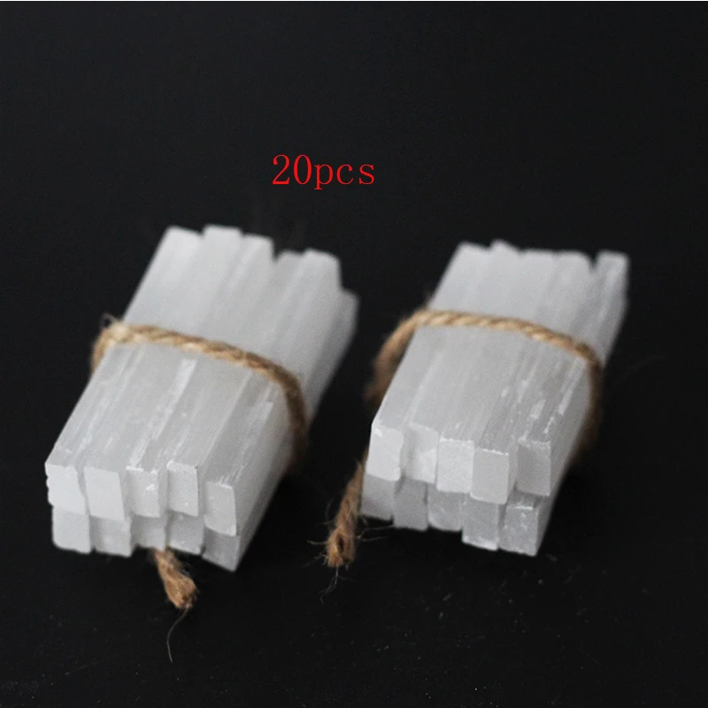 10pcs Natural Selenite Crystal Stick Chips Gypsum white Quartz Rough Minerals Specimen Point Healing Stone