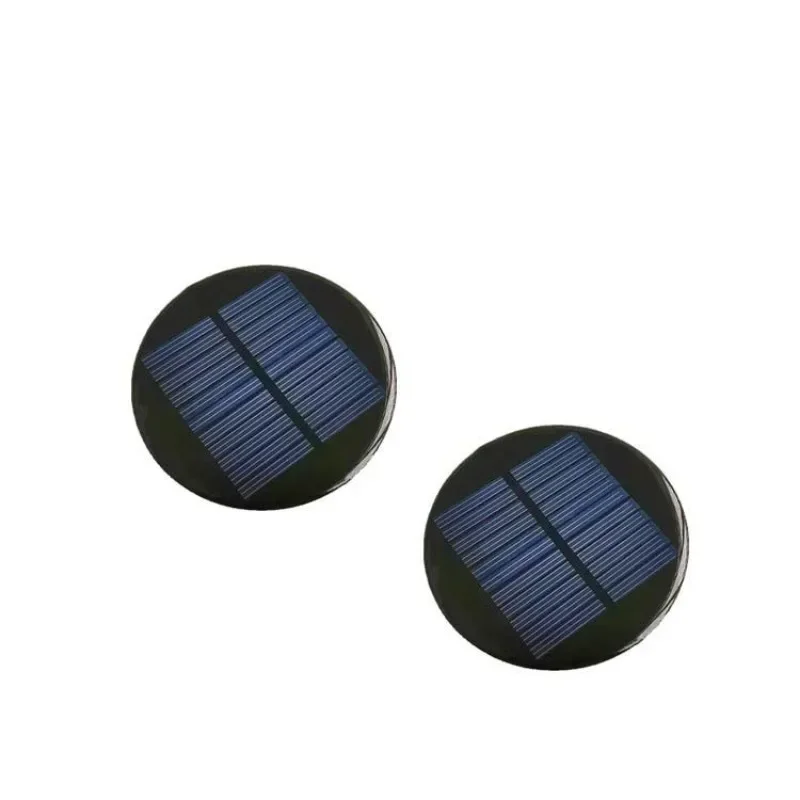 5.5V Round Solar Panel DIY Lights Toys 8cm 0.07A Polycrystalline Drip PV Panel 0.45W Solar Panel Module Outdoor Power Generation