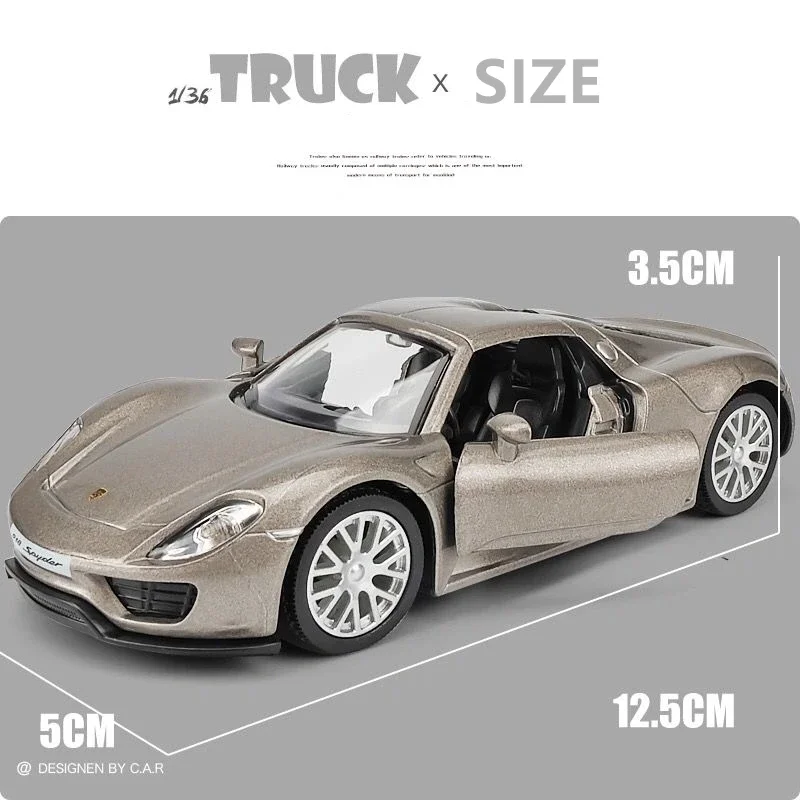 1:36 Porsche 918 Sports Car Alloy Model Diecast  Toy Vehicles Metal Toy Car Model High Simulation Collection Kids Toy Gift A37