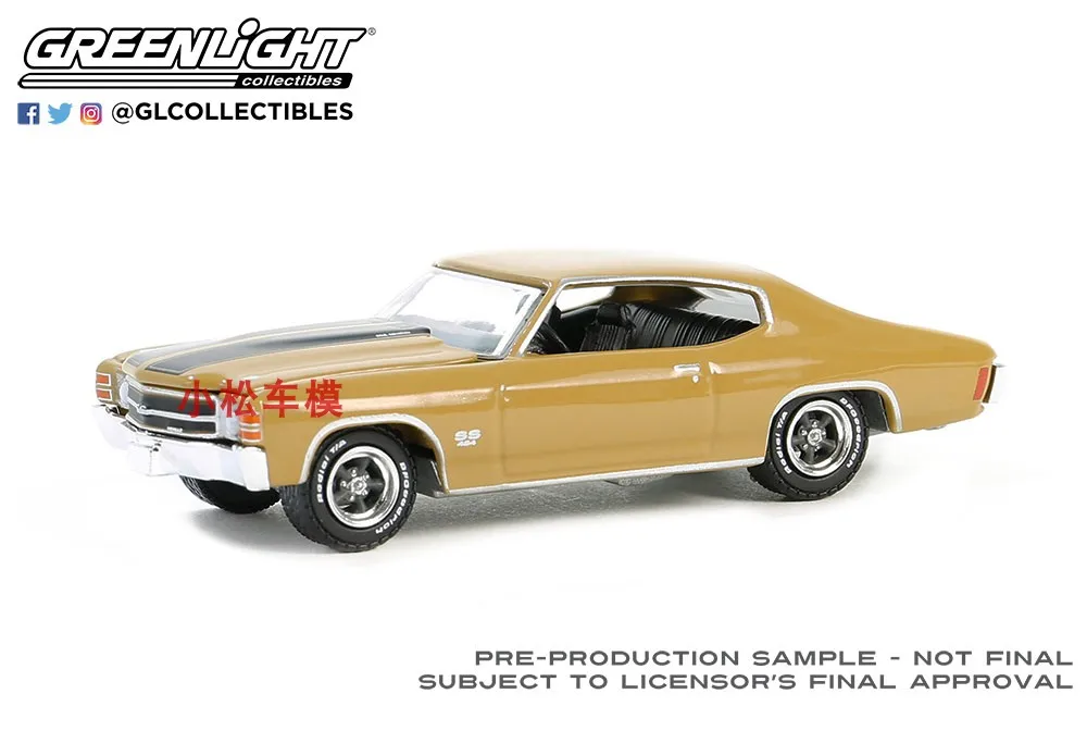 

GreenLight 1:64 1971, Chevrolet Chevelle SS 454, имитация сплава, коллекция моделей микроавтомобилей, украшение, игрушка в подарок