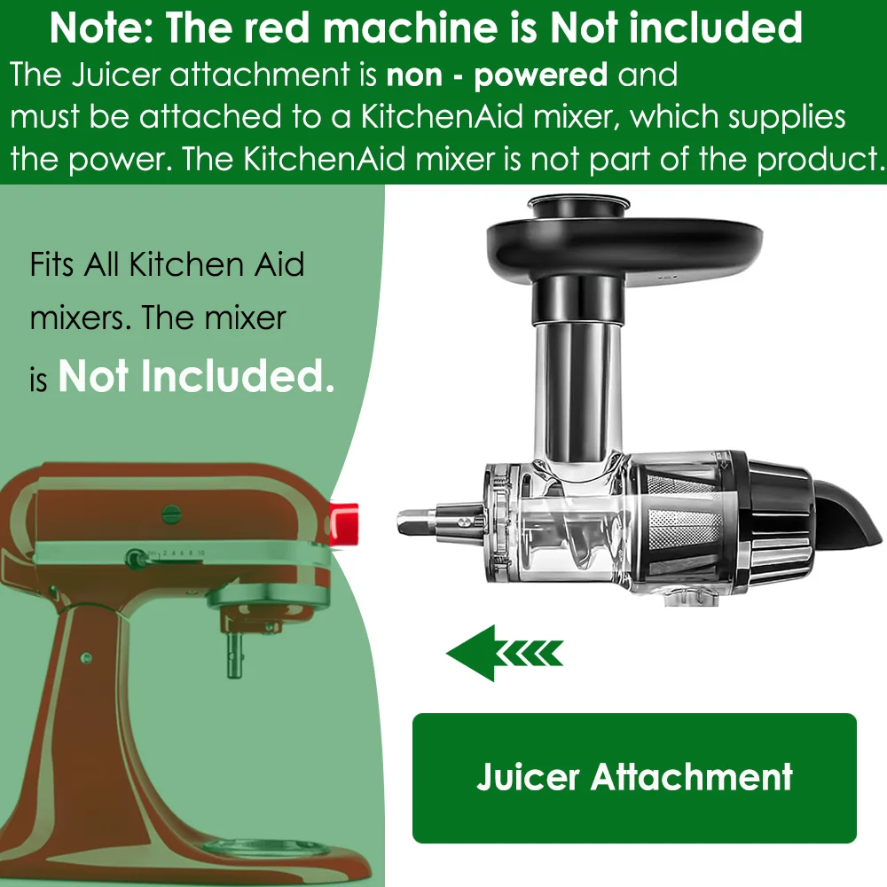 Masticating Juicer Attachment for KitchenAid All Models Stand Mixers