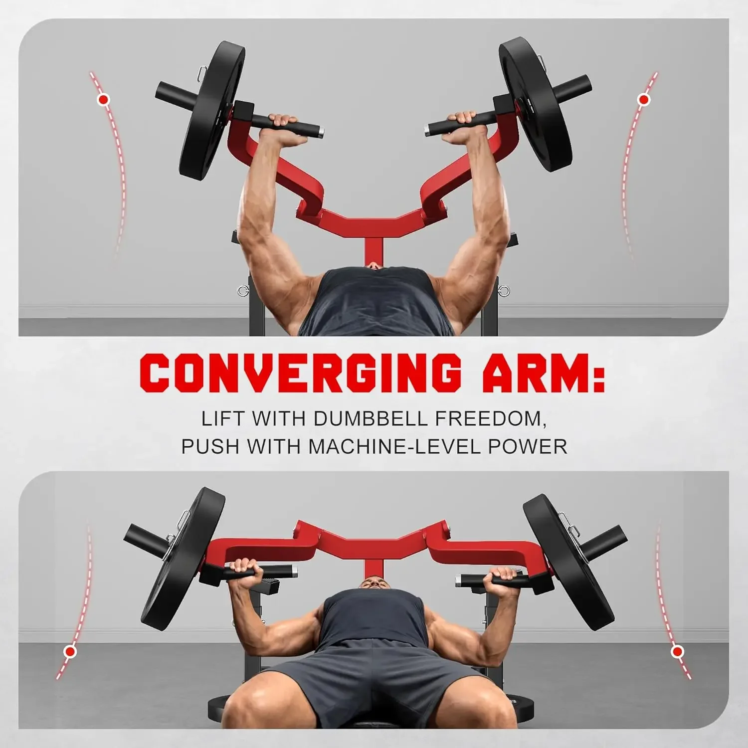 HOT  Chest Press Machine, Z1-PRO Weight Bench Press Machine with Independent Arms, Adjustable Flat Incline Bench Press