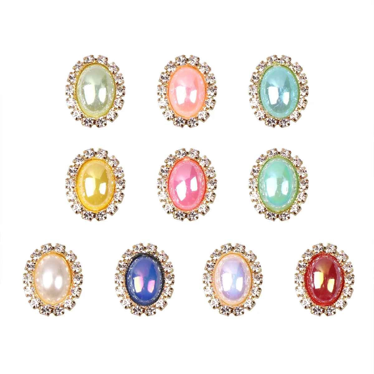 

10 Pcs Pearl Stickers Rhinestone Beads Jewelry DIY Accessory Elegant Decor Wedding Alloy Jewelry Accessory Party Shoe Buckle