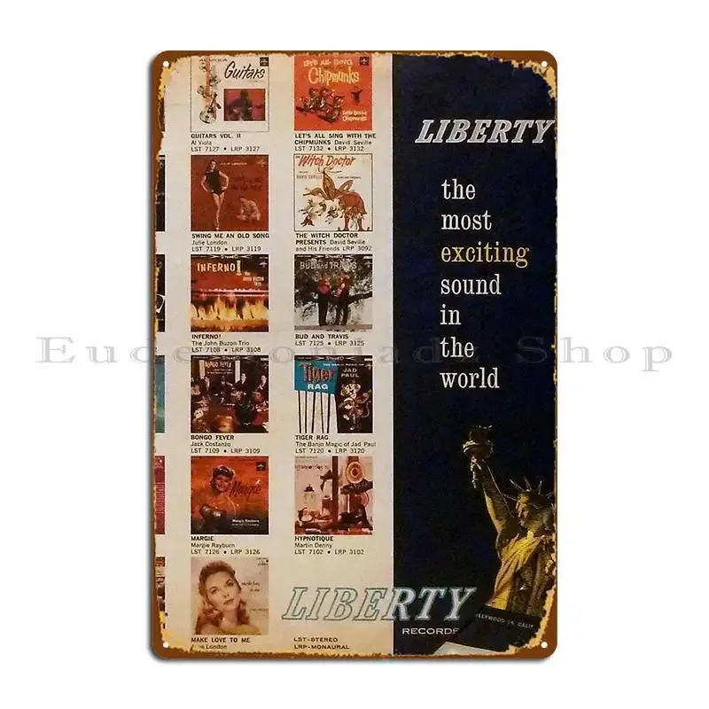 Liberty The Most Exciting Sound In The World Metal Sign Club Bar Iron Painting Vintage Wall Decor Tin Sign Poster
