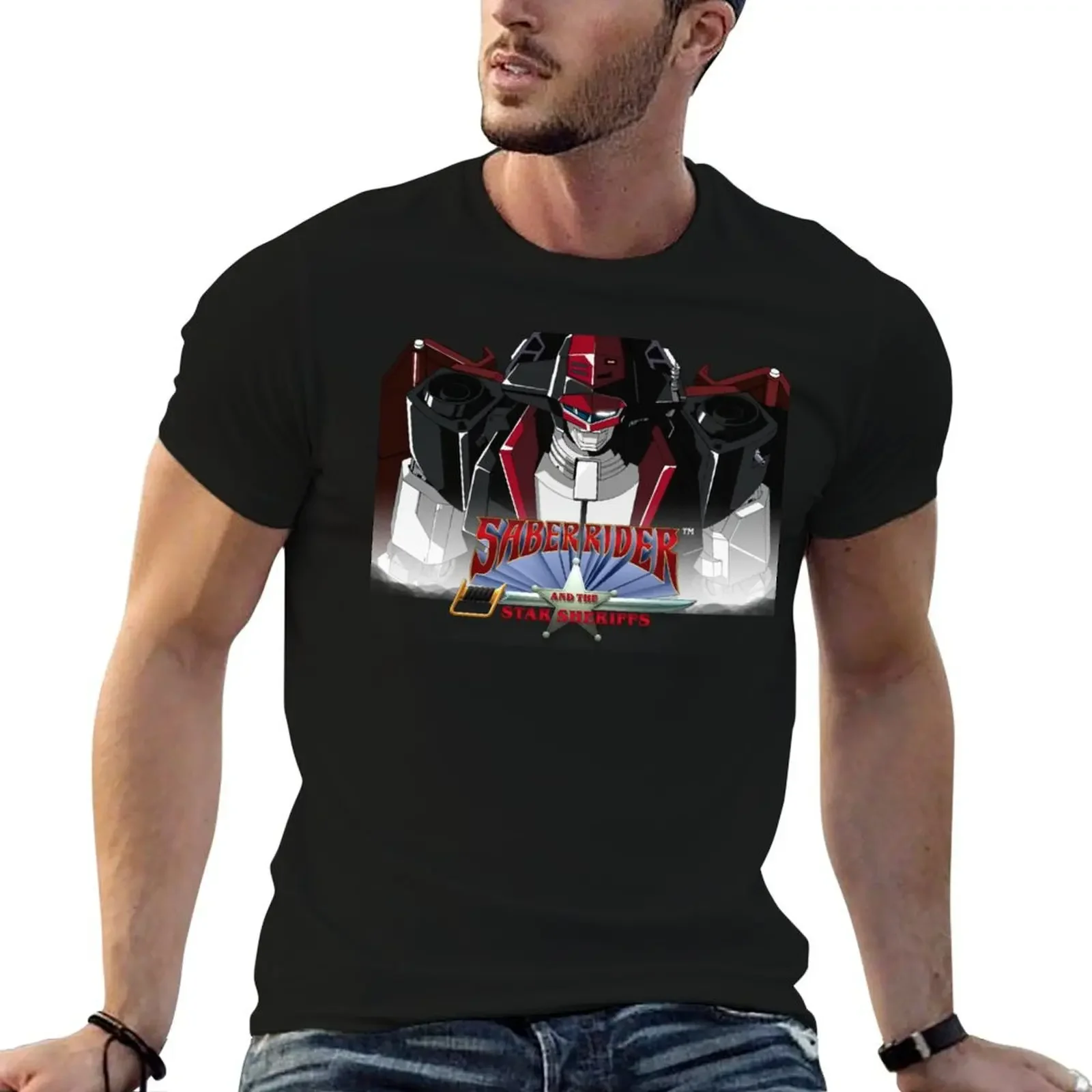 

Saber Rider Ramrod T-Shirt funny meme t-shirts Blouse blue archive anime figures anime shirts men