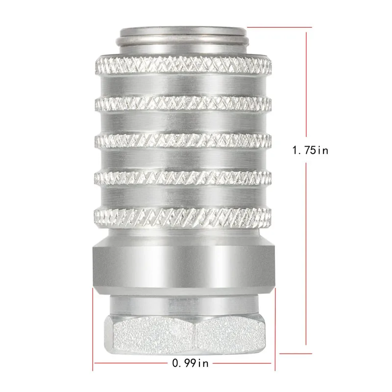 PD222 Test Port and Diagnostic Equipment Quick Couplings (ISO 15171-1), 1/8" Body Size, 1/8"-27 NPTF Thread Size, 1.67" Lengt