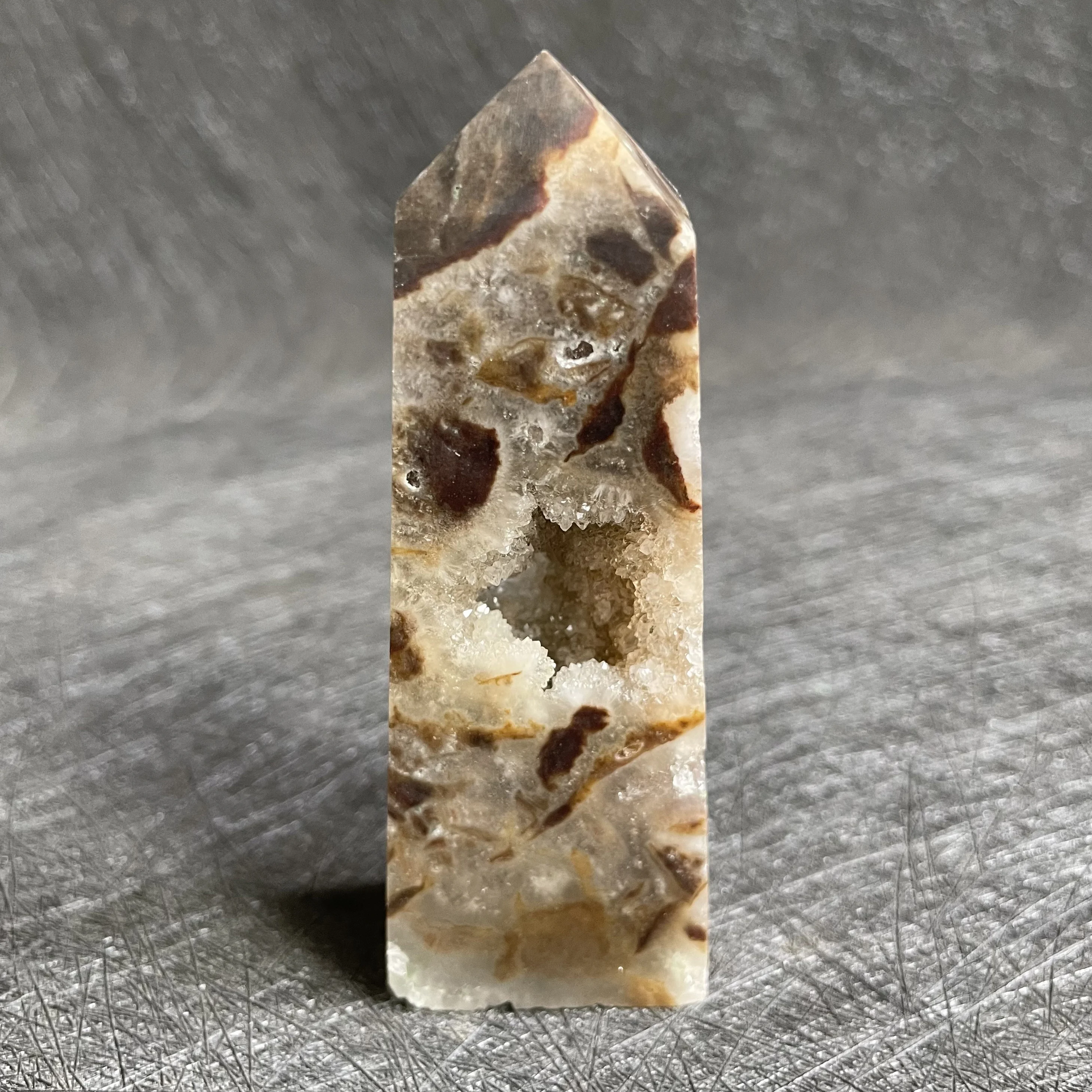 

93g Natural Sphalerite Wand Point Polished Quartz Crystal Tower Healing Obelisk