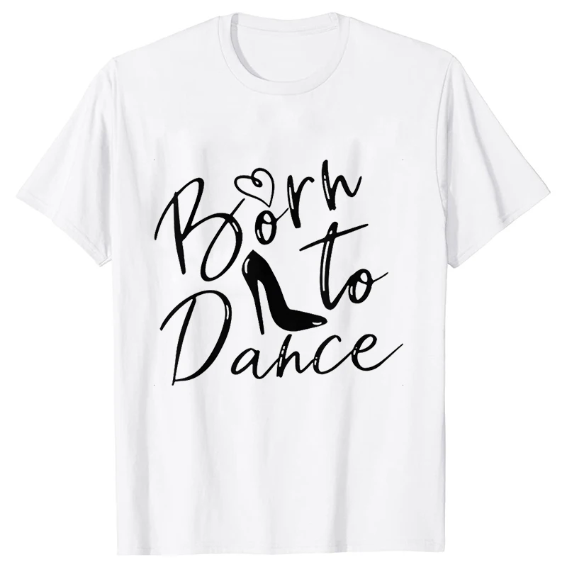 Camiseta Vintage para mujer, camiseta con estampado de baile a la moda para chica, camisetas de Ballet y baile, cuello redondo, manga corta, ropa femenina Harajuku de verano