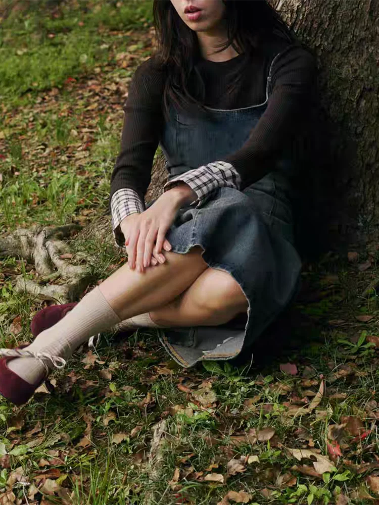 Высококачественная зимняя Новое поступление, женская джинсовая юбка Dr ZA2025 с эффектом Wa 8727480 407, модный этнический сарафан