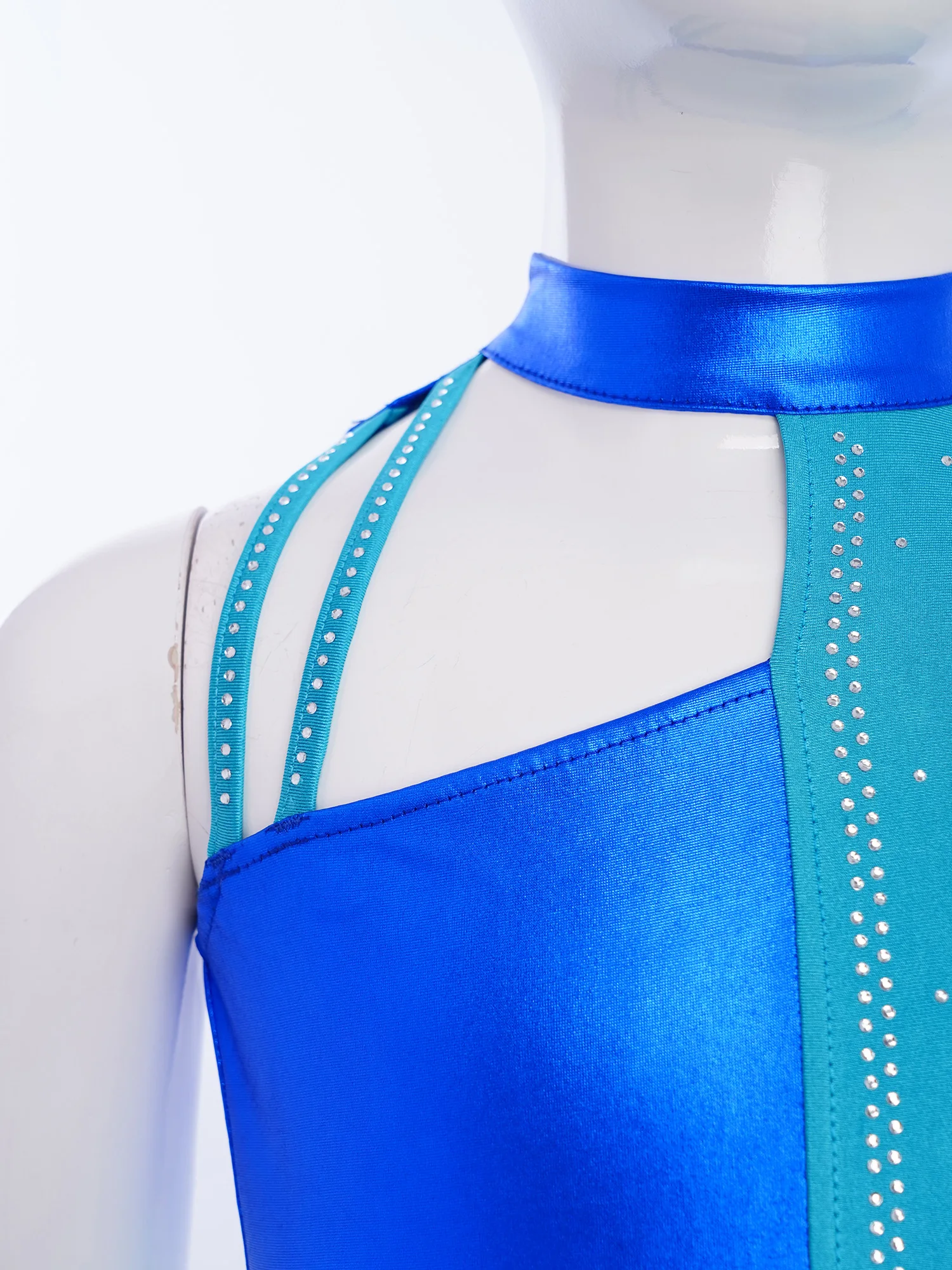 أطفال بنات الجمباز الرقص القمم الشكل التزلج أزياء مسرحية بلا أكمام انقطاع الراين لامع المحاصيل الأعلى Dancewear #4