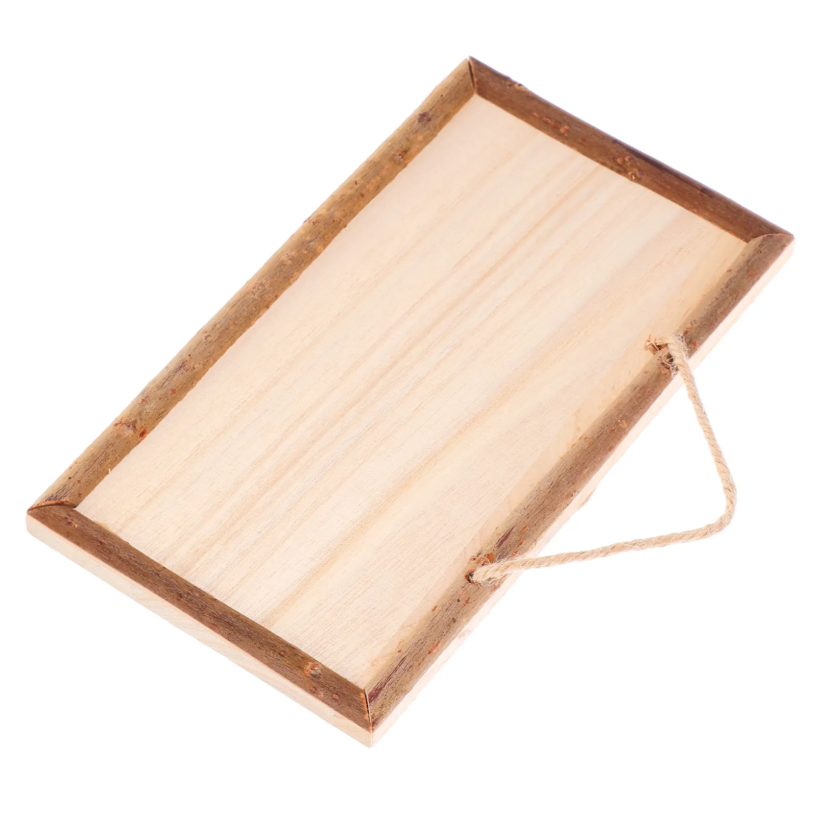 Unfinished Wood Sign Sturdy Solid Plaque with Hanging Rope Minimalist DIY Wood Decor for Craft DIY Wooden Pieces