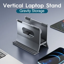 OATSBASF Vertical Laptop Stand Heat Dissipation Gravity Laptop Holder For MacBook Pro Air Xiaomi Tablet Aluminum Notebook Stand