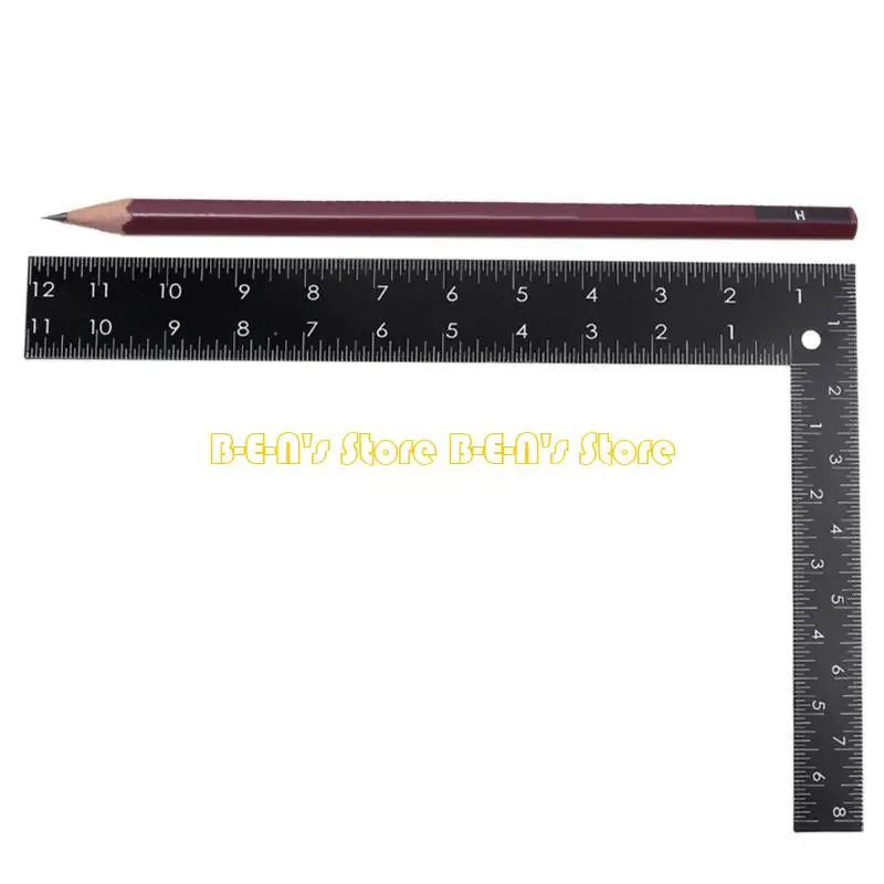 Y1AD Metal L-Square Shaped Ruler Sewing Measure Framing Square Ruler 20X30cm