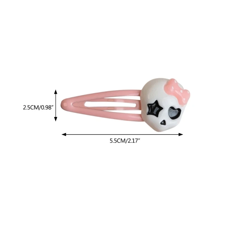 Horquillas delicadas con forma calavera dibujos animados para niña, pinza para a presión, pinza para para