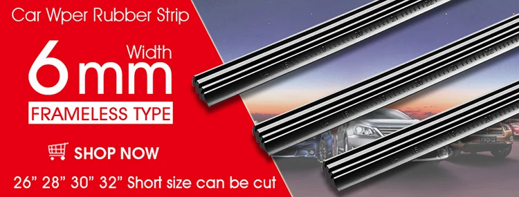 KAWOO 1pcs 8mm/6mm Car Windscreen Wiper Blades Insert Soft Rubber Strip (Refill) 14"16"17"18"19"20"21"22"24"26"28" Accessories