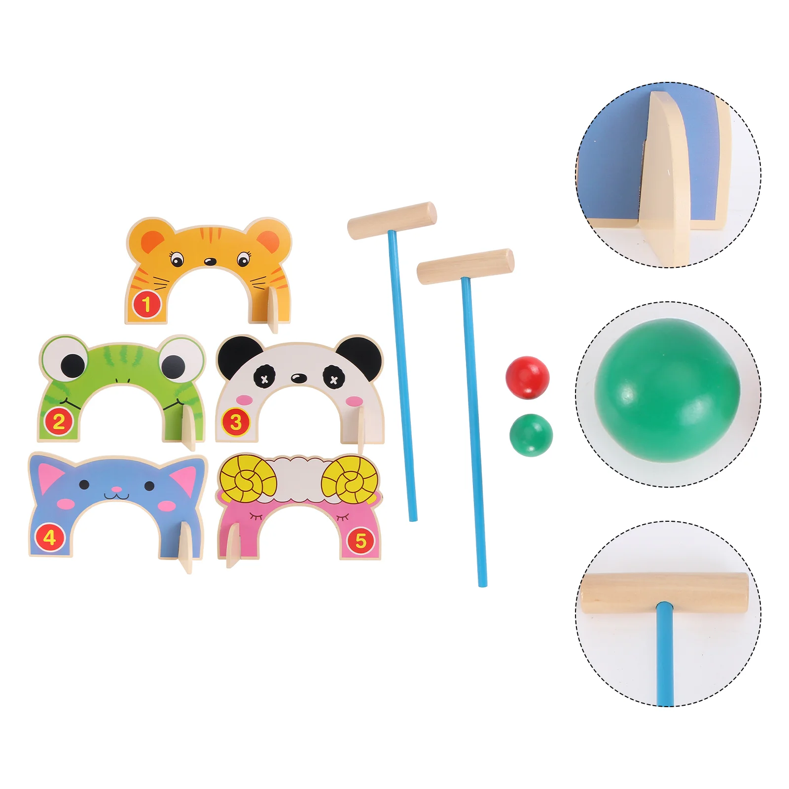 

Croquet Mallets Toys Toddler Indoor Recognize Preschool Kids Interactive Train Game Wooden Children Gift Travel