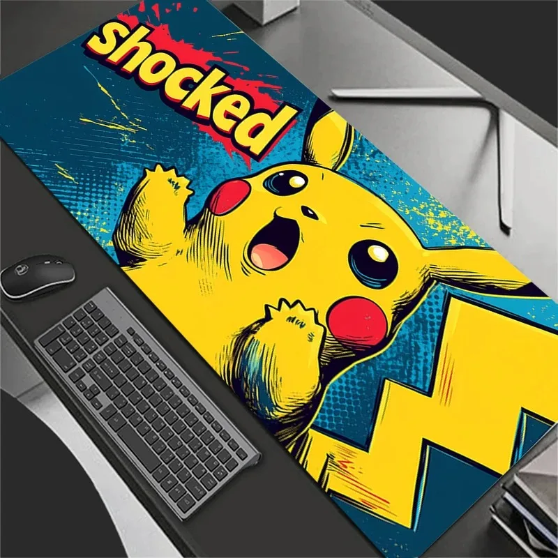 Mauspad P-Pokemons P-Pikachus Großes XXL PC-Schreibtischpad Gamer Büro-Teppich Tastatur-Mauspad Tisch-Gaming-Zubehör Mousepad