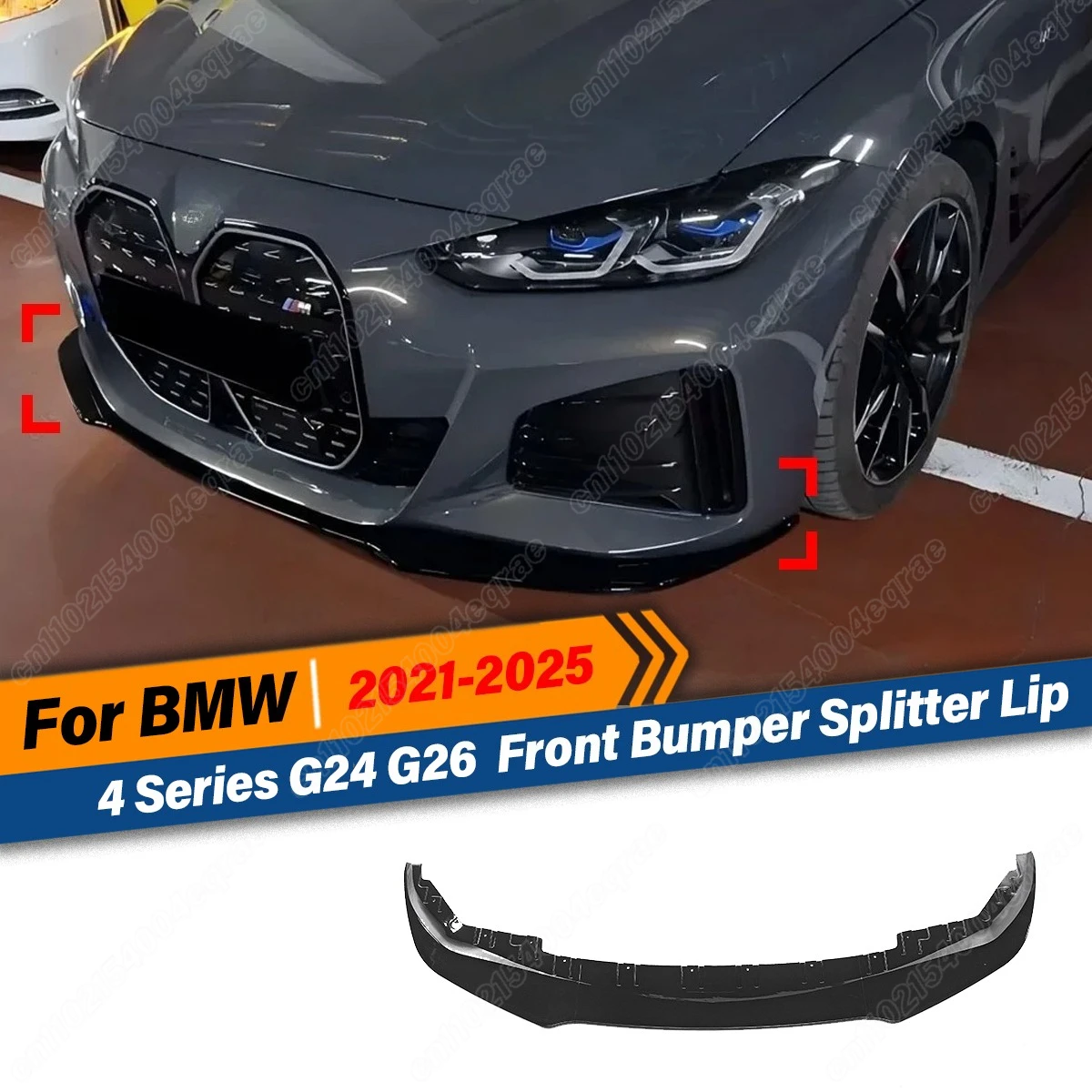 

For BMW 4 Series G24 G26 Gran Coupe 4Doors 2021 2022 2023 2024 2025 Car Front Bumper Splitter Lip Diffuser Body Kits Tuning